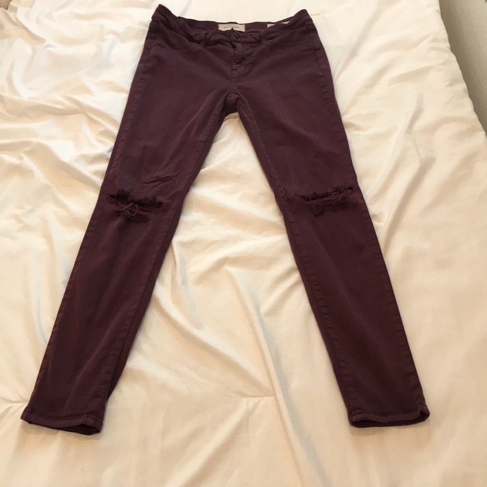 PacSun Burgundy Ripped Jeggings